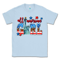 Dusty Blue all american girl Classic Tee - AdoDesignShop