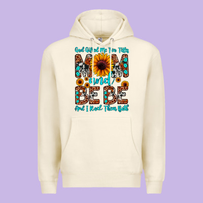 God Gifted Me Two Titles Mom And Bebe  And I Rock Premium Hoodie Designed By Jahusdesignshop