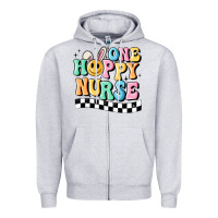 Heather Grey one happy nurse Zipper Hoodie - MaliasSmallBusiness