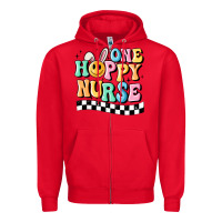Red one happy nurse Zipper Hoodie - MaliasSmallBusiness