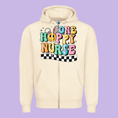 One Happy Nurse Zipper Hoodie Designed By Maliassmallbusiness