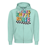 Seafoam one happy nurse Zipper Hoodie - MaliasSmallBusiness