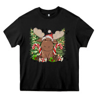 Black christmas reindeer Heavy Core Tee - MaliasSmallBusiness
