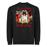 Black Christmas life is better with a pug Heavyweight Sweatshirt - JahusDesignShop