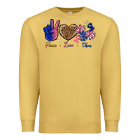 Antique Gold Peace Love Cheer Premium Sweatshirt - BundleAndBundleShop
