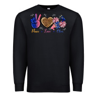 Black Peace Love Cheer Premium Sweatshirt - BundleAndBundleShop