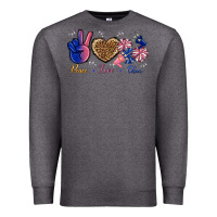 Charcoal Heather Peace Love Cheer Premium Sweatshirt - BundleAndBundleShop
