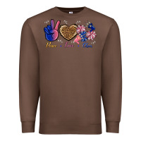 Chestnut Peace Love Cheer Premium Sweatshirt - BundleAndBundleShop