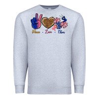 Heather Grey Peace Love Cheer Premium Sweatshirt - BundleAndBundleShop