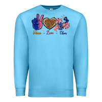 Ocean Blue Peace Love Cheer Premium Sweatshirt - BundleAndBundleShop