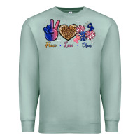 Seafoam Peace Love Cheer Premium Sweatshirt - BundleAndBundleShop