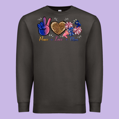 Peace Love Cheer Premium Sweatshirt Designed By Bundleandbundleshop