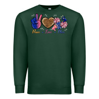 Sports Green Peace Love Cheer Premium Sweatshirt - BundleAndBundleShop
