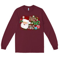Burgundy ho ho ho santa Long Sleeve Tee - AdoDesignShop