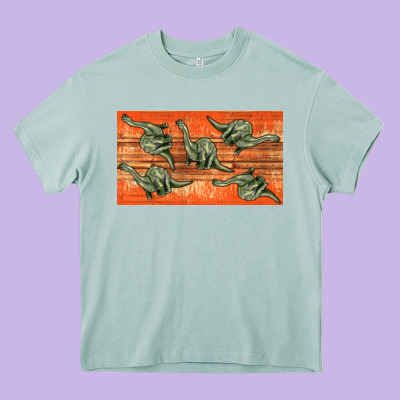 Dinosaur Brontosaurus Sippy Cup Heavy Core Tee Designed By Artiststas