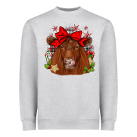 Heather Grey christmas red angus Heavyweight Sweatshirt - JahusDesignShop