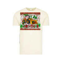 I Dig Christmas Bulldozer Santa Vintage Tee | Teevron