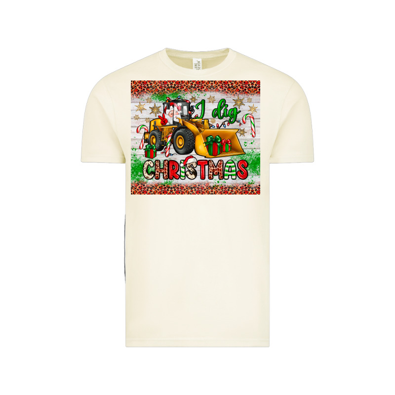 I Dig Christmas Bulldozer Santa Vintage Tee by JahusDesignShop | Teevron