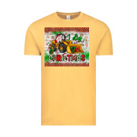 Vintage Mustard i dig christmas bulldozer santa Vintage Tee - JahusDesignShop
