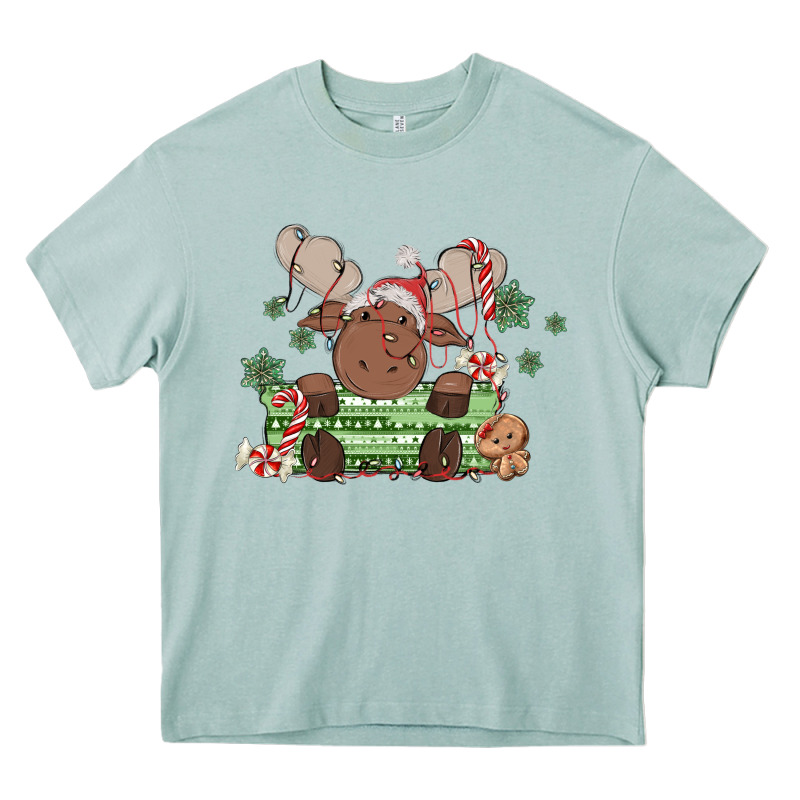 Christmas Reindeer Heavy Core Tee by MaliasSmallBusiness | Teevron