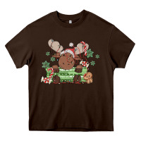 Chocolate Brown christmas reindeer Heavy Core Tee - MaliasSmallBusiness
