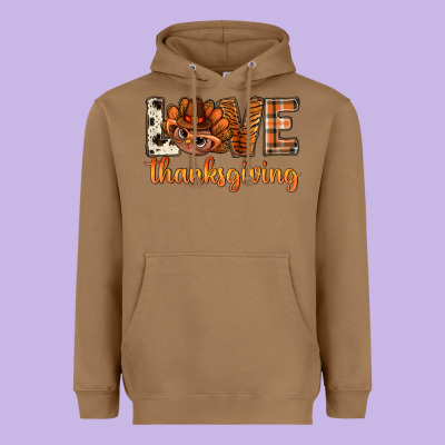 Love Thanksgiving With Turkey Bbs Heavyweight Hoodie Designed By Bundleandbundleshop