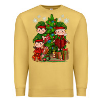 Antique Gold Mimi Elf, Mama Elf, Child Elf Christmas Premium Sweatshirt - BundleAndBundleShop