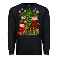 Black Mimi Elf, Mama Elf, Child Elf Christmas Premium Sweatshirt - BundleAndBundleShop