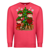 Cardinal Mimi Elf, Mama Elf, Child Elf Christmas Premium Sweatshirt - BundleAndBundleShop