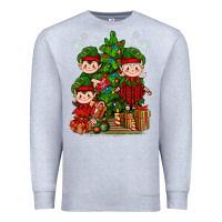 Heather Grey Mimi Elf, Mama Elf, Child Elf Christmas Premium Sweatshirt - BundleAndBundleShop