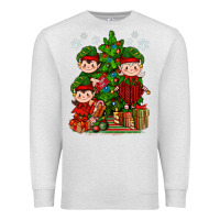 Oatmeal Heather Mimi Elf, Mama Elf, Child Elf Christmas Premium Sweatshirt - BundleAndBundleShop