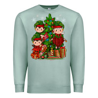 Seafoam Mimi Elf, Mama Elf, Child Elf Christmas Premium Sweatshirt - BundleAndBundleShop