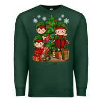 Sports Green Mimi Elf, Mama Elf, Child Elf Christmas Premium Sweatshirt - BundleAndBundleShop