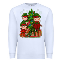 White Mimi Elf, Mama Elf, Child Elf Christmas Premium Sweatshirt - BundleAndBundleShop