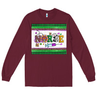 Burgundy mardi gras nurse Long Sleeve Tee - Artiststas