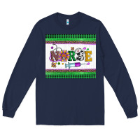 Navy mardi gras nurse Long Sleeve Tee - Artiststas