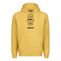Antique Gold Yellow Flower on Pink Background Mom Skull Premium Hoodie - Bettercallsaul