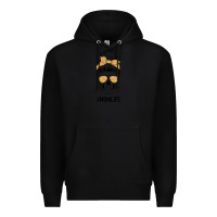 Black Yellow Flower on Pink Background Mom Skull Premium Hoodie - Bettercallsaul