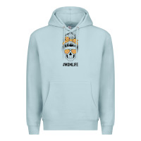 Blue Mist Yellow Flower on Pink Background Mom Skull Premium Hoodie - Bettercallsaul