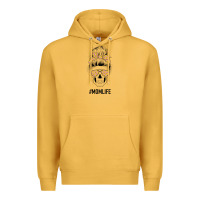 Mustard Yellow Flower on Pink Background Mom Skull Premium Hoodie - Bettercallsaul