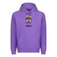 Purple Yellow Flower on Pink Background Mom Skull Premium Hoodie - Bettercallsaul