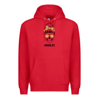 Red Yellow Flower on Pink Background Mom Skull Premium Hoodie - Bettercallsaul