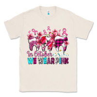 Natural in october we wear pink cancer ribbon with teeth Classic Tee - AdoDesignShop