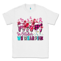 In October We Wear Pink Cancer Ribbon With Teeth Classic Tee | Teevron