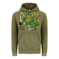 Vintage Olive Not lucky just blessed st. patricks day Vintage Hoodie - Neo Western
