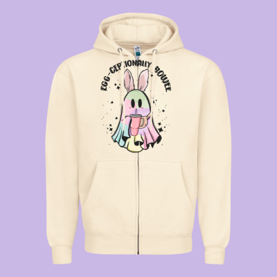 Egg Ceptionally Boujee Zipper Hoodie Designed By Maliassmallbusiness