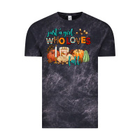 Cloud Black just a girl who loves fall Vintage Tee - AdoDesignShop