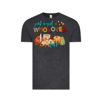 Vintage Black just a girl who loves fall Vintage Tee - AdoDesignShop
