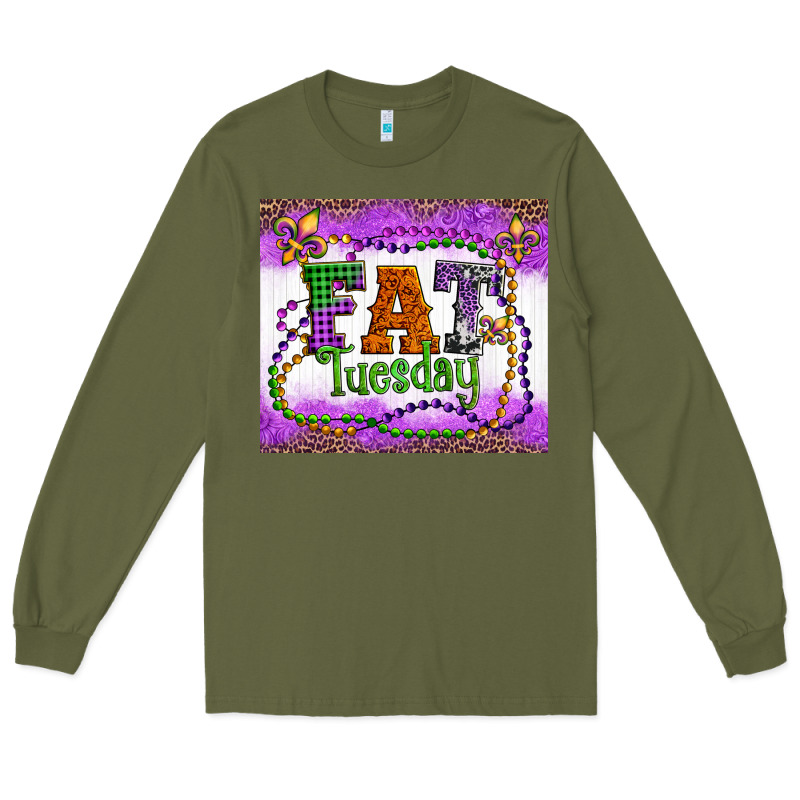 Fat Tuesday Fleur De Lis And Mardi Gras Beads Long Sleeve Tee by Artiststas | Teevron