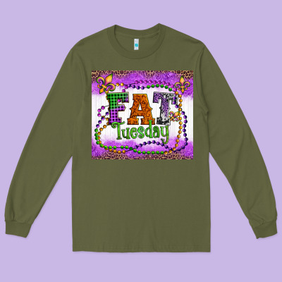 Fat Tuesday Fleur De Lis And Mardi Gras Beads Long Sleeve Tee Designed By Artiststas